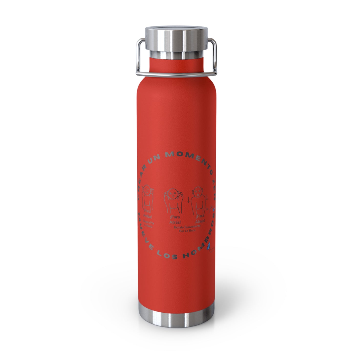 Shoulder Rolls Water Bottle — Copper 22oz Vacuum Insulated (Spanish Line Art)