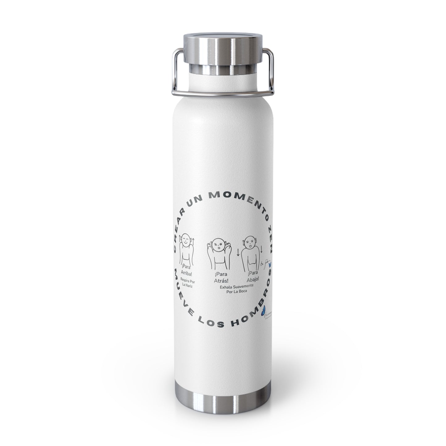 Spanish Language - Shoulder Rolls - Stainless Steel, 22 oz, Vacuum Insulated Water Bottle