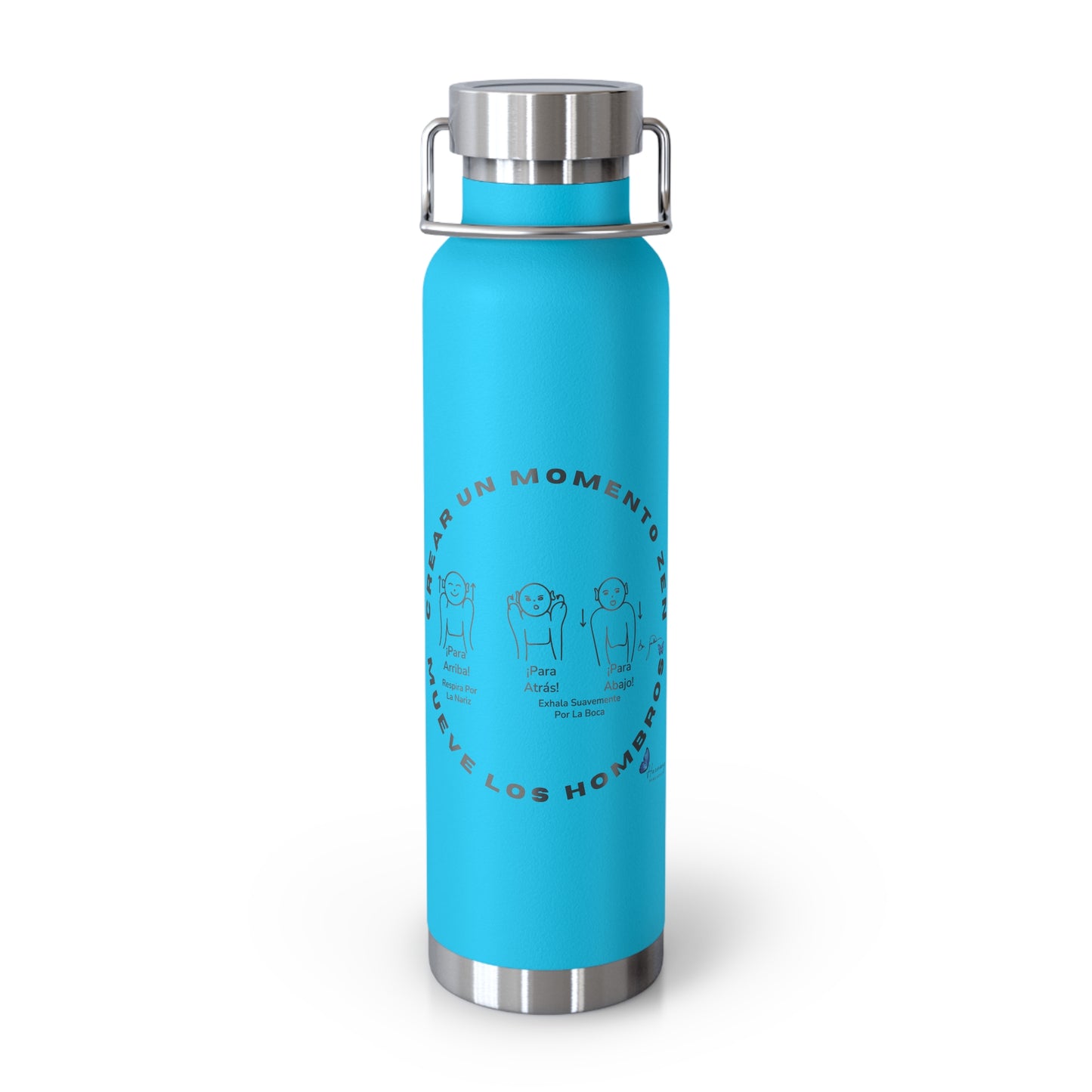 Shoulder Rolls Water Bottle — Copper 22oz Vacuum Insulated (Spanish Line Art)