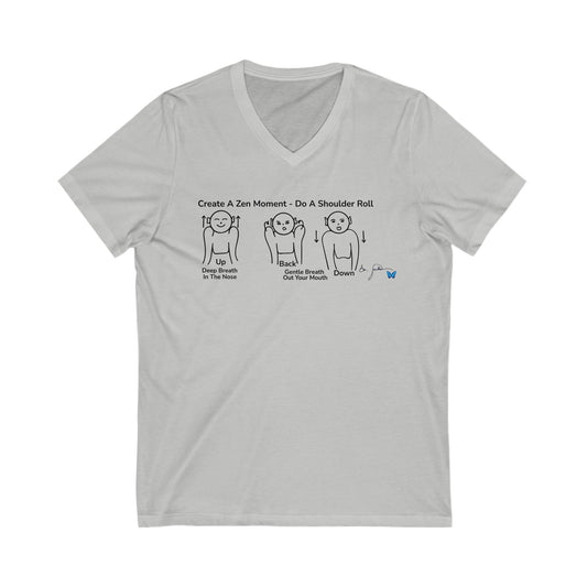 Unisex Jersey Short Sleeve V-Neck Tee - Zen Moment